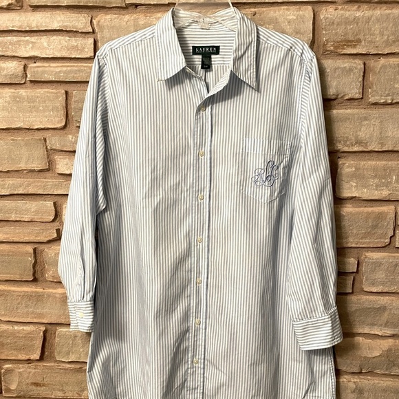 Lauren Ralph Lauren Mens S/M Button Down Shirt Striped Embroider Logo Rare - Picture 2 of 13
